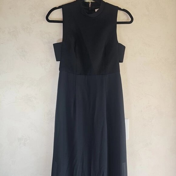 BCBGeneration Halter Style Black Polyester Sleeveless Lined Maxi Dress-Size: 2 - Picture 3 of 14